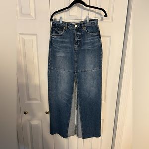 Reformation denim maxi skirt